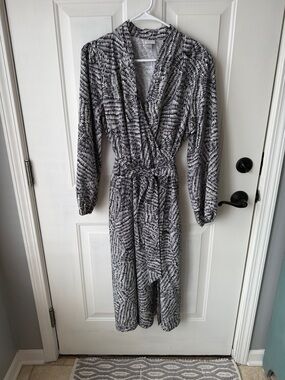 a new day Black & White Abstract Printed Wrap Blouse